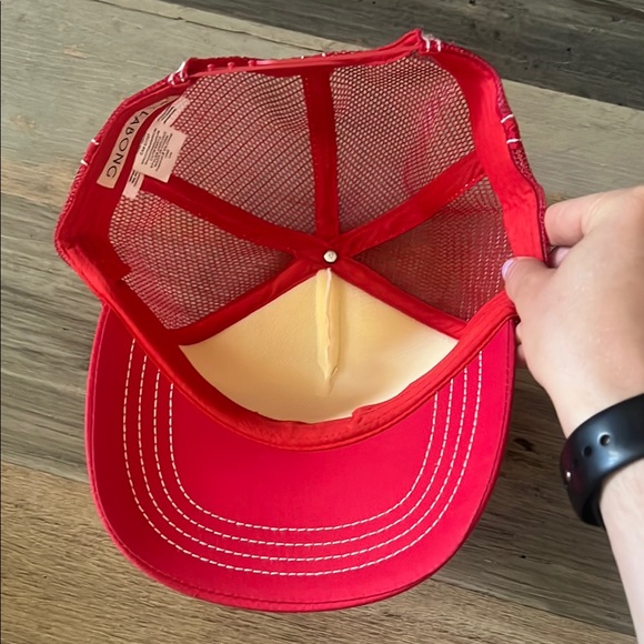 Billabong Vintage Vibrant Red Mesh Trucker Snapback California Love Hat OS main image 14